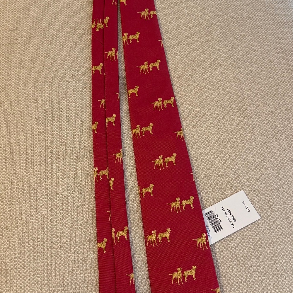 Brooks Brother - Golden Retriever - Red Tie - NEW w/Tag